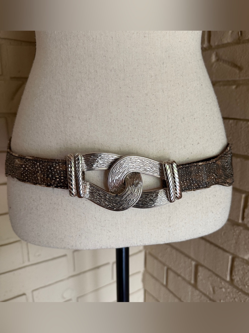 Vintage Genuine Peacock Feather & Leather Belt Royal Art 9343 To Wear Artsy